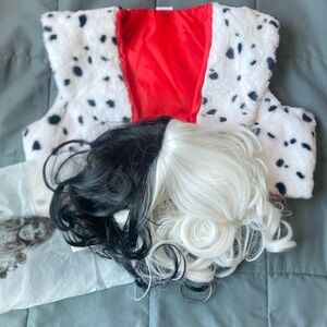 Cruella Devill vest and Wig